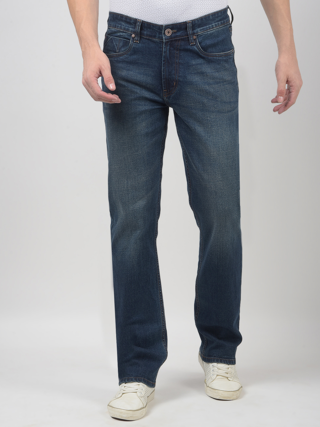 Numero Uno Men Solid Dark Blue Jeans